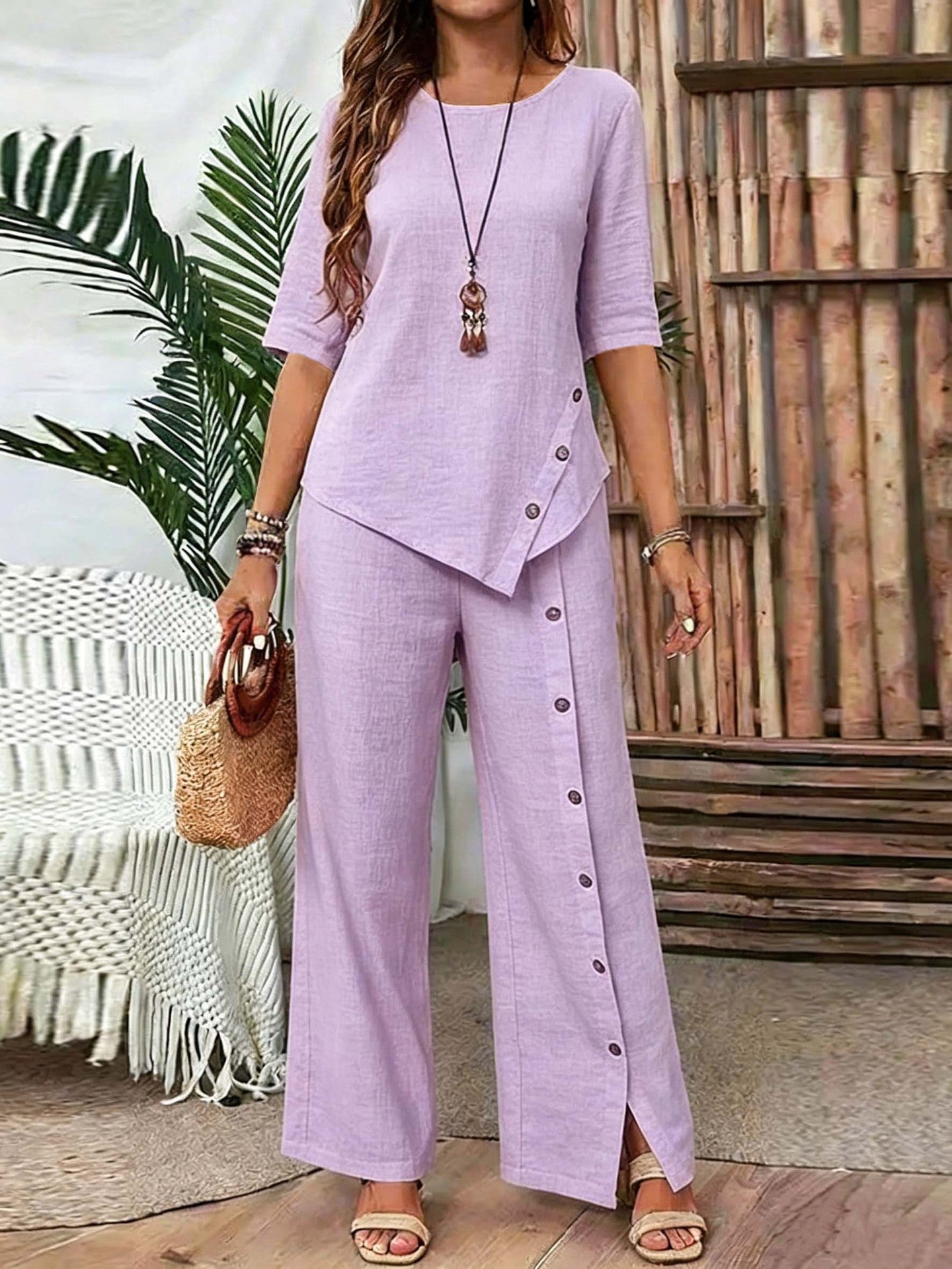 Margot™ Irregular Hem Shirt & Trousers Set