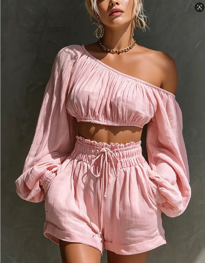 Lola™ Cropped Top & High-Waist Shorts Set