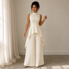 Inès™ Stand-Collar Sleeveless Suit Set